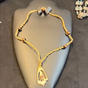 Handcrafted Gold and Brown Necklace